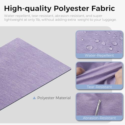 Fmeida 65L Duffle Bag with Shoes Compartment, Foldable Travel Duffel Bags for Men Women, Large Packable Travel Bag Water Repellent & Tear Resistant (Purple) - color: Textured Purple