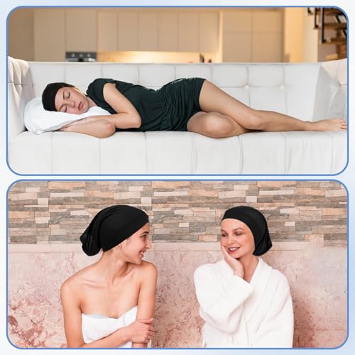 2 Pcs Hijab Undercaps No Slip Neck Cover for Women Under Hijab Cap Inner Undercap Head Wraps Scarf Solid Color Hijabs Sports Hijabs for Turban Tube Neck Cover Black