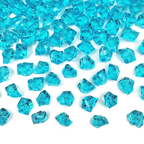 Vase Fillers for Home Decor, Fake Crushed Ice Cubes, Vase Fillers, 150 pcs Reusable Fake ice Cubes for Photography Accessories Props Decoration(0.86 * 0.62inch,Blue) - color: Blue-16*22mm-150pcs