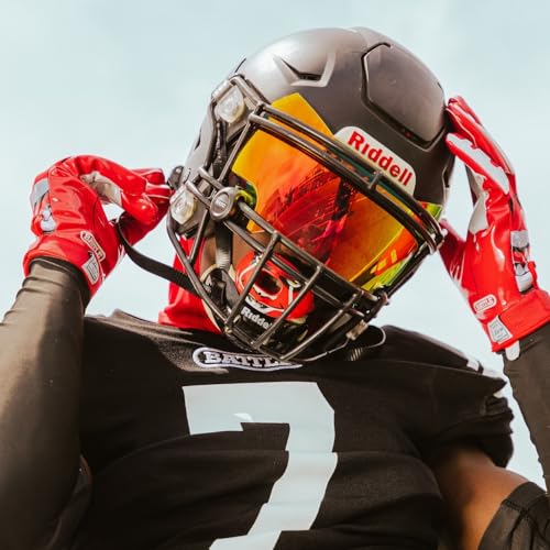 Battle Sports Oxygen Football Mouthguard | Maximum protection with a safe secure comfortable fit, Built-in airflow channels for easy breathing, No boiling required - color: Black/Neon