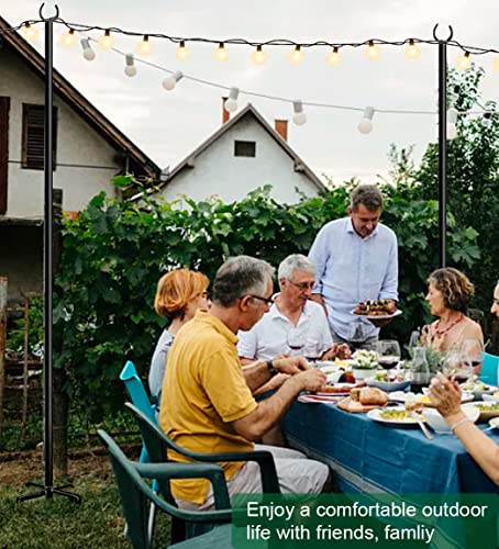 10ft String Light Pole for Deck Fence, Light Pole for Outdoor String Light, Perfect for Garden, Backyard, and Patio Lighting Stand for Parties, Wedding - Matte Black Finish - 1 Pack - style: 1 Pole for Deck Fence