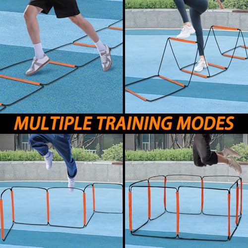 Agility Ladder, Speed Ladder, Agility Ladder Speed Training Equipment, Football Ladder, Footwork Ladder, Training Ladder for Footwork, Foldable Quick Assembly & Non - Tangling & Storage Bag - size: 8 Rungs