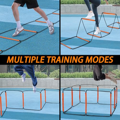Agility Ladder, Speed Ladder, Agility Ladder Speed Training Equipment, Football Ladder, Footwork Ladder, Training Ladder for Footwork, Foldable Quick Assembly & Non - Tangling & Storage Bag - size: 8 Rungs