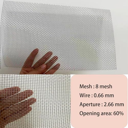 304 Stainless Steel Woven Mesh, 8 Hard and Heat-Resistant Woven Mesh 8"X11.8" (20X30cm) for Air Vent, Animal Cage, Cabinets, Aquarium Wire Mats (4Pack, 8in x 11.8in)