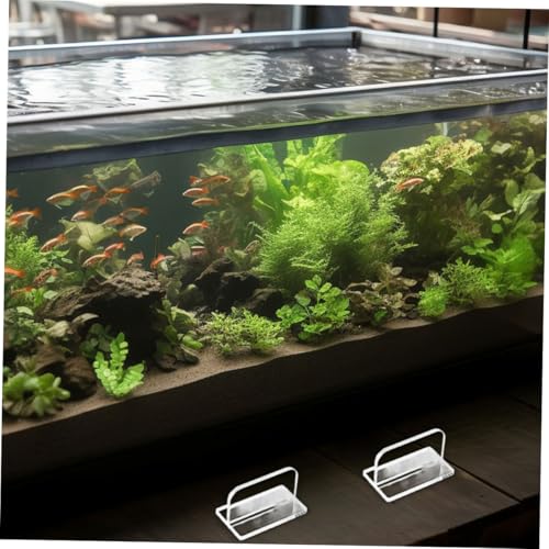 6pcs Transparent Acrylic Aquarium Lid Handles Sturdy Fish Tank Cover Handles with Stickers Rectangle Replacement for Betta Fish Tanks Versatile Aquarium Accessories
