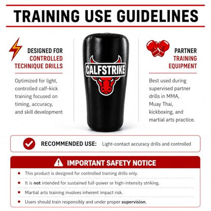CalfStrike™ Calf Kick Pad – Standard Size - Training Pad for Controlled MMA, Muay Thai & Kickboxing Drills