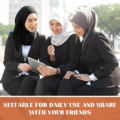 4 Pcs Women Chiffon Scarves 4 Pcs Hijab Caps Long Shawl Soft Wrap Scarves Islamic Muslim Underscarf Turban Caps Sleep Hats - color: Retro Colors