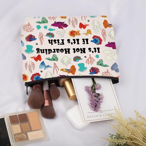 Colorful Betta Fish Gift It's Not Hoarding If It's Fish Cosmetic Bag Aquarium Lovers Gift (If It's Fish Bag)