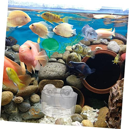 UPKOCH 4pcs Acrylic Fish Feeding Cups Suction Cups Aquarium Shrimp Feeder for Easy Feeding for Fish Tank Decoration and Worm