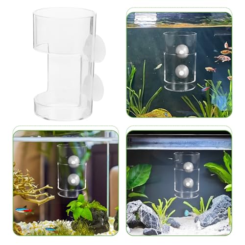 Mikikit Aquarium Fish Feeder Tube with Suction Cups, Anti-Floating Feeding Ring for Fish Tank, Aquarium Accessory for Precise Food in Freshwater and Marine Tanks