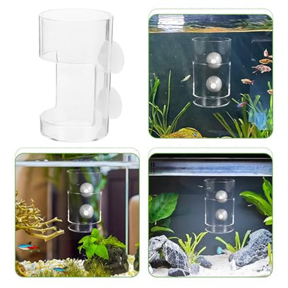 Mikikit Aquarium Fish Feeder Tube with Suction Cups, Anti-Floating Feeding Ring for Fish Tank, Aquarium Accessory for Precise Food in Freshwater and Marine Tanks