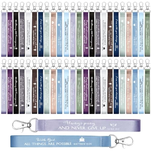 Roowest 60 Pcs Christian Keychains Bulk Church Gifts - color: Pastel Color