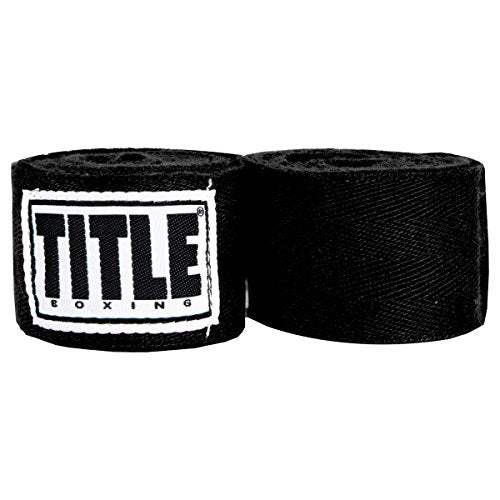 TITLE Boxing Traditional Weave Hand Wraps (Single Pair) - color: Black