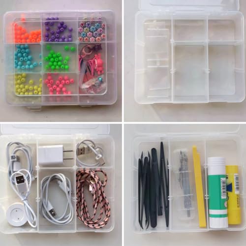 Vidifor 9 Grids Plastic Storage Compartment Organizer Container with Adjustable Dividers for Crafts, Earrings, Screws, Nail, Bandages, Pins and More (1)