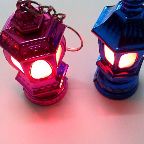 Uonlytech 20pcs Mini Keychain Flashlights LED Pocket Ramadan Lantern Keyring Light Lamp Islam Eid Gift for Bag Handbag Purse (Random Color)