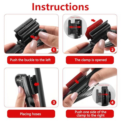 5-Piece Fish Tank Pipe Clamp, ABS Mounting Clip, Aquarium Hose Holder for 8-16mm Pipe