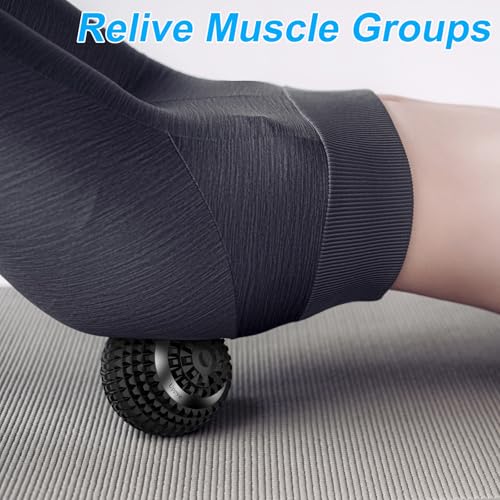 Uppye Vibrating Ball Massager, 4-Speed High-Intensity Fitness Lacrosse Ball, Mobility Ball for Workout Recovery, Deep Tissue Massager for Pain Relief and Trigger Point Treatment (Black) - color: Black
