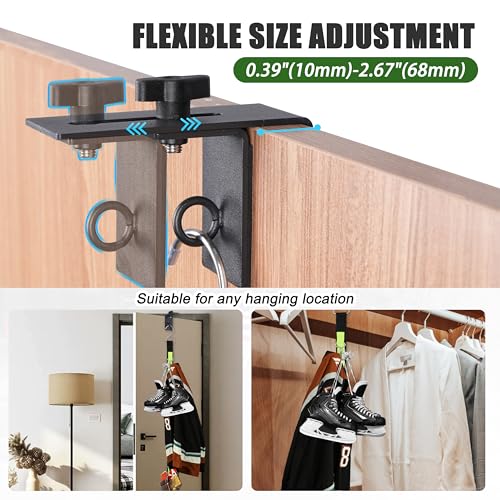 Hikeen 7 Hooks Stainless Steel Hanging Hockey Drying Rack- Hold Up to 85 lbs, Portable Durable Hockey Gear Drying Rack to Heavy Weight for Home, Travel & Outdoor Use