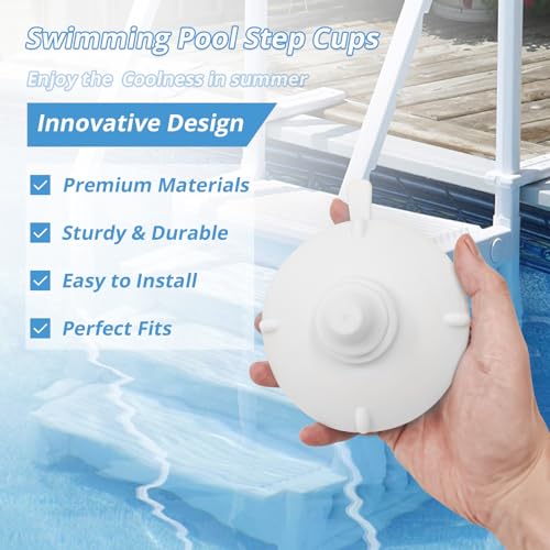4 Pack Pool Step Suction Cups Fit for Innovaplas Above Ground Pool Steps | 4" Heavy-Duty Water Resistant Rubber Suction Cups - size: 4 Packs