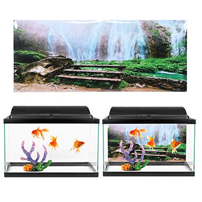 Aquarium Background Sticker, Fish Tank Decorative PVC Sticker, Non - Landscape Image with High Transparency for Aquarium or Fish Tank (61 * 41cm) - size: 61*41cm