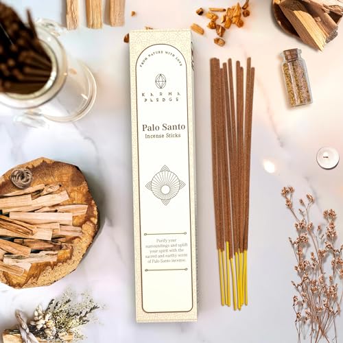 KarmaPledge Palo Santo Incense Sticks, Burn Time 45-60 Min, 40 Sticks - color: Palo Santo, size: 40 Hand Dipped Sticks