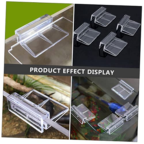 VANZACK 15pcs Acrylic Fish Tank Stand Clips Tank Divider Mounting Brackets for Goldfish Betta Cover Support Frame - size: 5.5X4X1.8CM