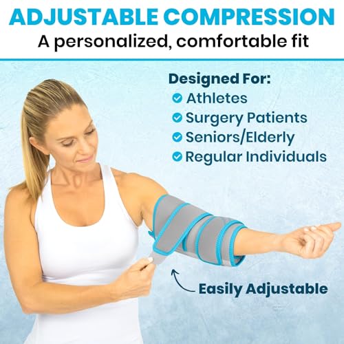 Vive Elbow Ice Pack Wrap - Ultra Cold Gel Ice Pack for Injuries Reusable - Elbow Support Compression for Cold/Hot Therapy - Adjustable for Men/Women, Sports Recovery, Arthritis, Tendonitis Pain Relief - style: Ice Pack