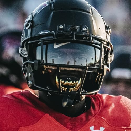 Loudmouth Football Mouth Guard - 3D Chrome Beast Football Mouthpiece, Fits Adult & Youth Ages 5+, Accessories Mouth Guard (3D Beast - Chrome Black/Gold) - color: 3d Beast - Chrome Black/Gold