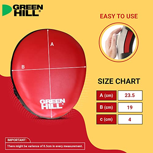 Green Hill Focus Mitts Boxing Pads - color: 5014 RED/BLACK