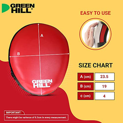 Green Hill Focus Mitts Boxing Pads - color: 5014 RED/BLACK