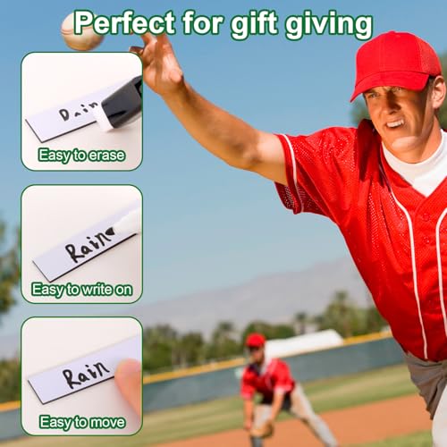 40pcs Magnetic Baseball Lineup Boards with 2 Pens, 2.32x0.51in/5.9x1.3cm Baseball Game Magnetic Strips Cards Reusable Dry Erase Magnets for Softball Coaching Clipboard Dugout Board Accessories