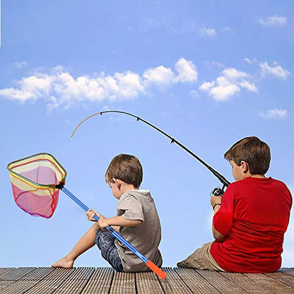 Kids Fishing Net - Telescoping Bait, Minnow, and Butterfly Net With 11.4" Depth, Handle Extends to 30" for Easy Catch and Release - color: Blue-2pack