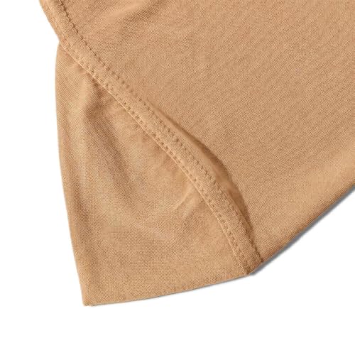Instant Hijab Ready To Wear Hijab Scarf for Women Soft Long Muslim Jersey Hijabs Head Scarf for Prayer Abaya - color: Camel