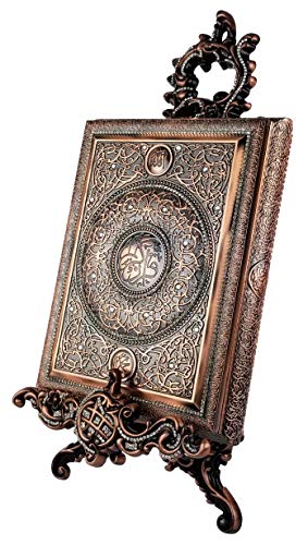 Islamic Muslim Bronze metal Quran box with stand & rhinestone/Home decorative