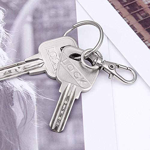 120PCS Premium Swivel Lanyard Snap Hook with Key Rings, Metal Keychain Hooks for Jewelry Making, Crafts (Silver) - color: silver