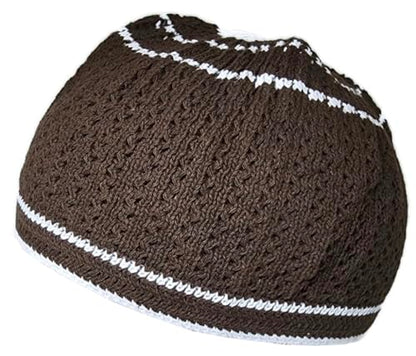 Set 2 PCS Muslim Beanies Kufi Hat for Men AMN-225B Skull Cap Islam Taqiyah Takke Eid Ramadan Gift - color: Color J