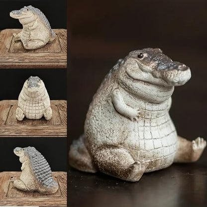 Small Crocodile Fish Tank Decorations, Cute Lively Crocodile Aquarium Decoration, Animal Fish Tank Display Decor,Ornamen Artificial Resin Accessories 2 Pack