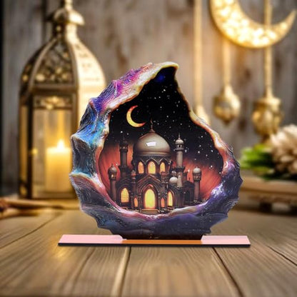 Ramadan Eid Mubarak Table Decorations - Tabletop Signs,Tiered Tray Centerpieces for Islamic Al-Fitr Eid and Ramadan Decor