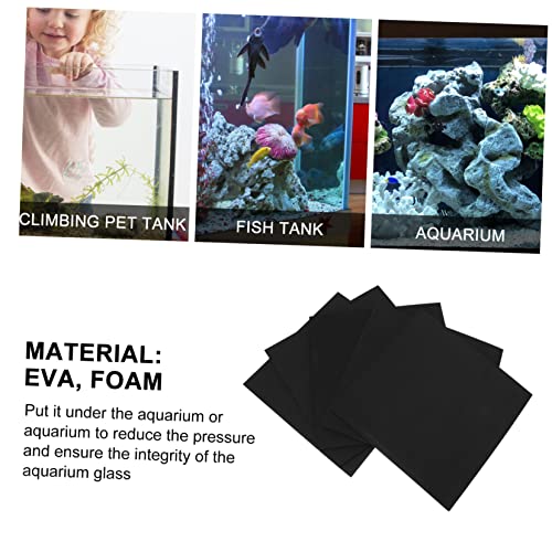 VANZACK 5pcs Fish Tank Insulation Mat Non-Skid and Shockproof Pad for Aquariums Black Non- Absorption Mat for Heat Preservation and Pet Safety
