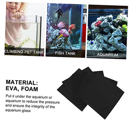 VANZACK 5pcs Fish Tank Insulation Mat Non-Skid and Shockproof Pad for Aquariums Black Non- Absorption Mat for Heat Preservation and Pet Safety