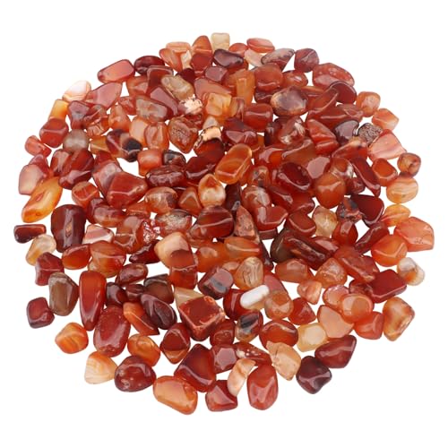 0.96LB Natural Pebbles Vase Filler Fish Tank Gravel Aquarium Decorative Crushed Stones Succulent Rocks Bulk Polished Irregular Shaped - Red - color: Red