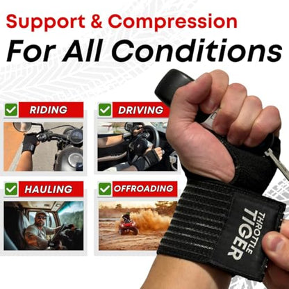 ® Motorcycle Wrist Brace Adjustable Wrist Wraps for Bikers, Wrist Support Reduces Hand Pain and Absorbs Vibration, Enhancing Comfort and Stability (Large) - size: Large