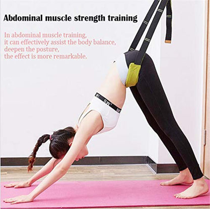 Back bend Assist Trainer - Improve Back and Waist Flexibility, Door Flexibility Stretching Strap, Home equipment for Ballet, Dance, Yoga, Gymnastics, Cheerleading, Splits - color: lake blue
