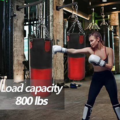 Heavy Punching Bag Wall Mount Hanger,Heavy-Duty Boxing Bag Bracket,Punching Bag Mount Stand for Muay Thai and MMA Training, 360 Rotation Swivel Hook Matte Black