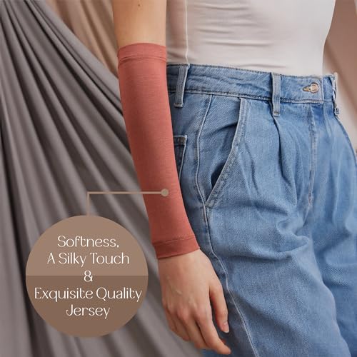 Modest Arm Cover | Jersey Arm Cover | Modest Sleeve Covering for Muslim Women - color: Terracotta