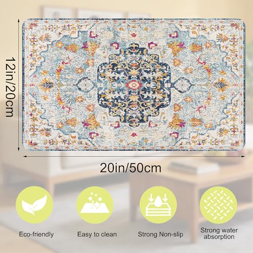 Cat Food Mat Pet Feeding Mats Dog Bowls Mat Cat Water Mat 12x20 Inch Boho6 - color: Bohemia Style 06