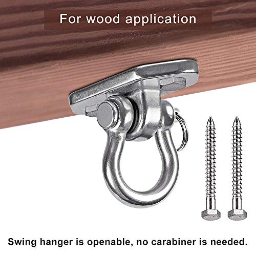 Hammock Chair Hanging Kit Swing Ceiling Mount, Heavy Duty Swing Hanger Hook, Indoor Outdoor Playground Hanging Chair, Tree, Gym, Rope, Swing Set Bracket, Punching Bag Hardware, 1000 LB - style: 2 Pack -180° Swing Hook