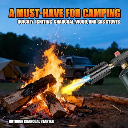 High Output Propane Torch Head with Trigger Start & Safety Lock | Heavy Duty Weed Burner, Charcoal Starter & Culinary Searing Torch for Steak, Sous Vide, fits 1lb Tank (Tank Not Included)