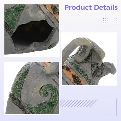 Fish Tank Resin Ornament, Aquarium Simulation Vase, Ancient Style Fish Hideout, 5.1 x 4.5 x 4.7 in / 13 x 11.5 x 12 cm, Safe, Firm, for Fish and Shrimp
