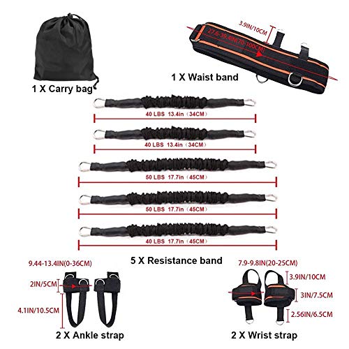 Boxing Training Resistance Band Set Leg Strength and Agility Training Strap System for Boxing,MMA,Muay Thai,Karate Combat, Basketball,Football Build Speed and Strength for Hitting - color: 250lb Black